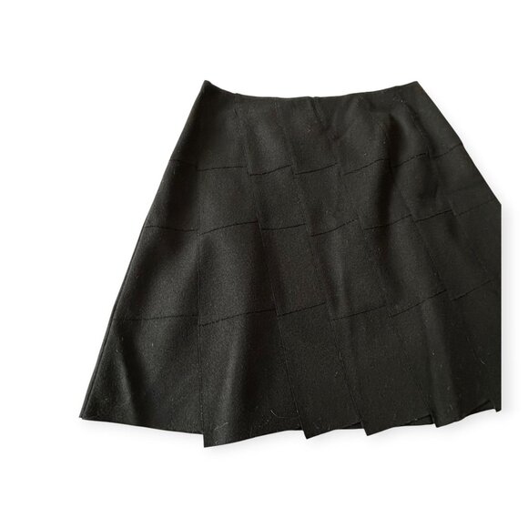 Miu Miu FW06 Felt Wool Architectural Skirt Black IT44 - Picture 10 of 13